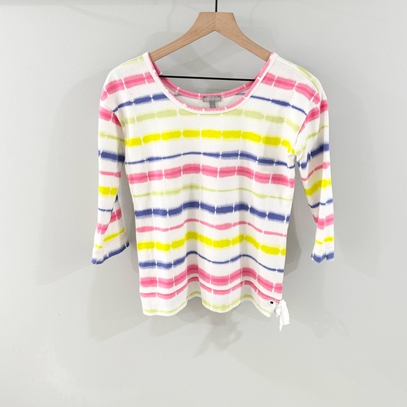 T By Talbots Cotton Tie Dye Tee Multi Color Size Small Petite - Picture 3 of 7